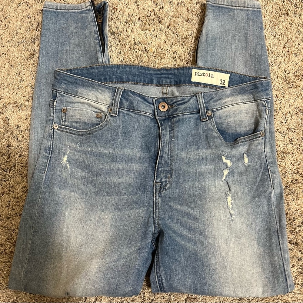 Pistola Distressed Jeans Waist Size 32